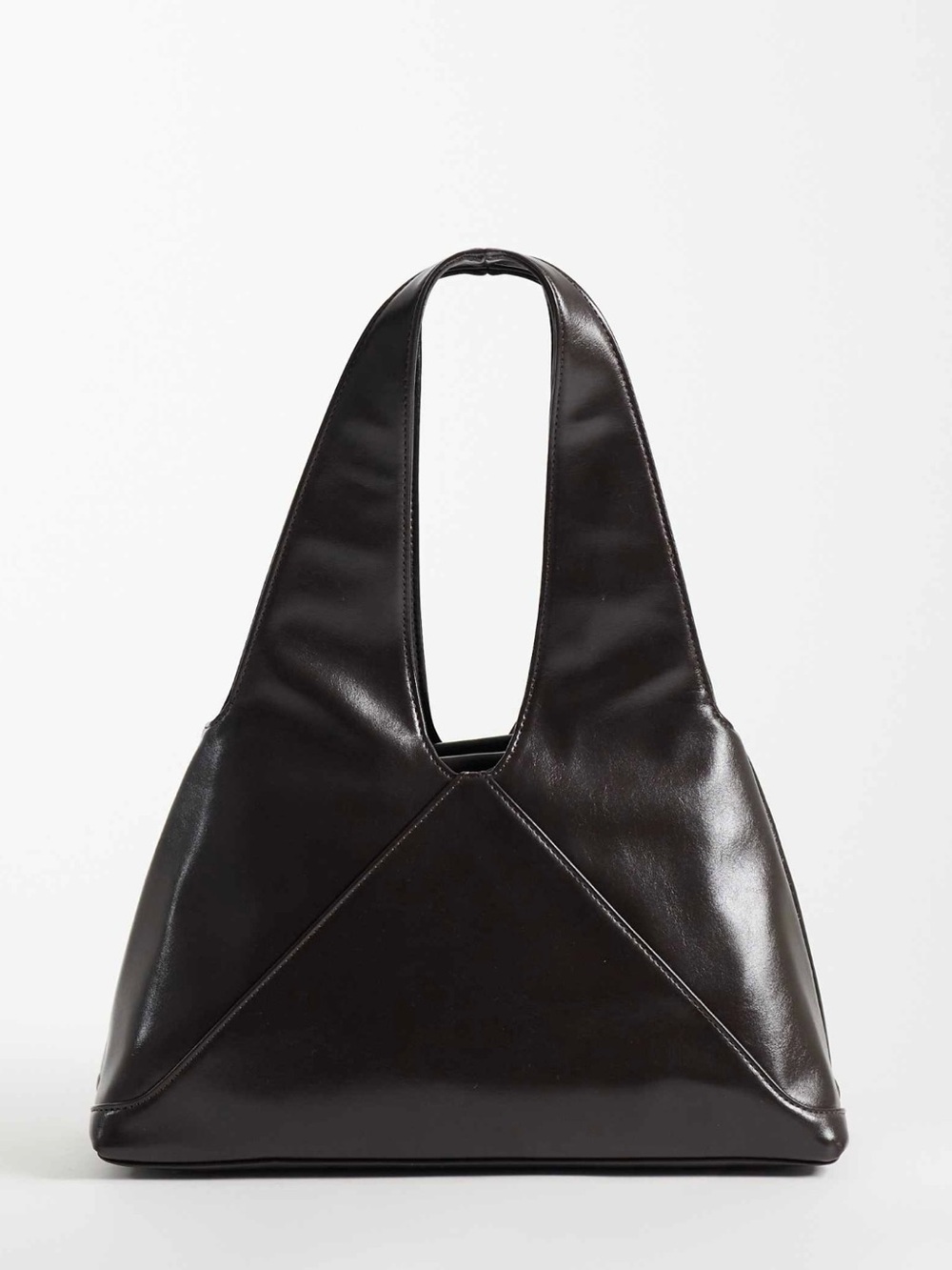 Trapeze Tote Shoulder Bag in Chocolate